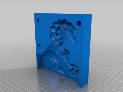 Gardien Lion béton moule grizzly02 3d print model - Mito3D