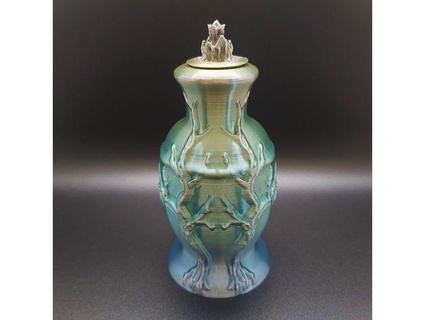 vase urne couvercle vibrant 3d print model - Mito3D