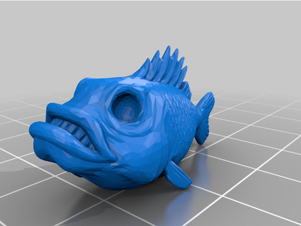 scary fish extruder motor fluefiske 3d print model - Mito3D