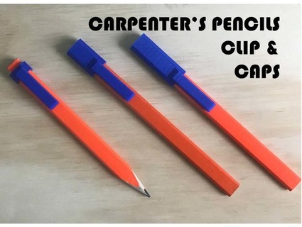 carpenters pencil clip & caps srbocanegra 3d print model - Mito3D