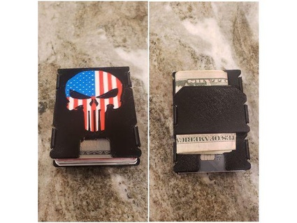 punisher american flag minimalist wallet bblank01 3d print model - Mito3D