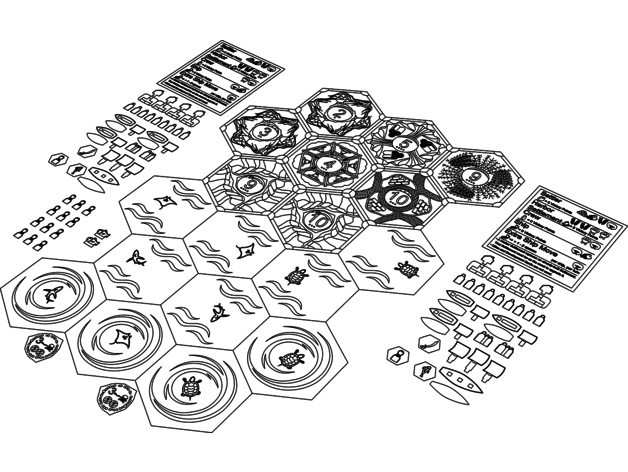 catan esploratori pirati Taglio laser tavola pezzi 5 6 giocatore estensione nictom96 3D print model - Mito3D