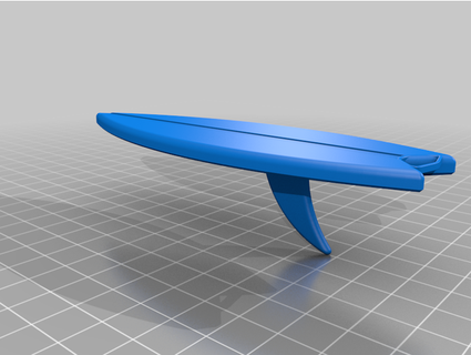 surfboard keychain raven creations 3d print model - Mito3D