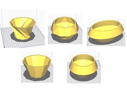 géométrique pot fleur inoffensif lama 3d print model - Mito3D