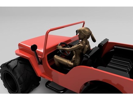 Lara Croft Willys Jeep schweben 3d print model - Mito3D