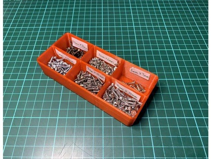 small parts tray x 6 slots wisestone 3d print model - Mito3D