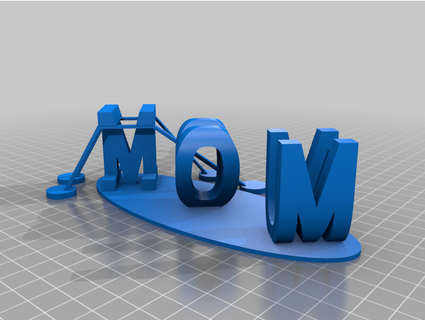 heart u mom w supports johnny4 3d print model - Mito3D