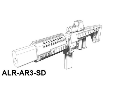 lasertag laser x long range blaster conversion kit alc-ar3-sd lasergunxfan 3d print model - Mito3D