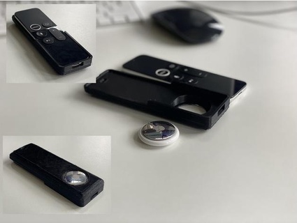 airtag+siri remote paranoidsapien 3d print model - Mito3D