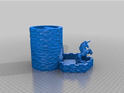 unicorno dado Torre microrail design studio 3d print model - Mito3D