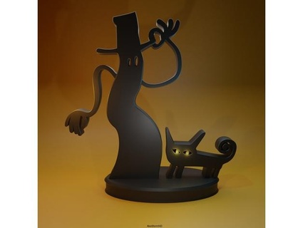 piatto nero blob gatto alexstormnd 3d print model - Mito3D