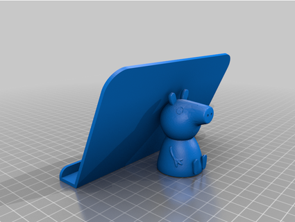 peppa pig tablet holder repaired holes acash 3d print model - Mito3D