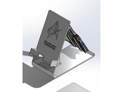 starfleet command gryphon phone holder jssharpknife 3d print model - Mito3D