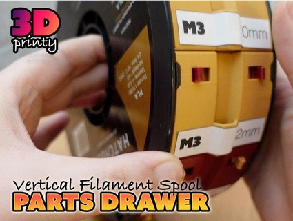 vertical filament spool parts drawer hatchbox 3d-printy 3d print model - Mito3D