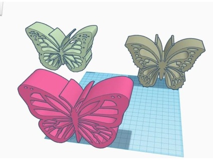 masaüstü nesne kelebek 3 varyantlar rkxone 3d print model - Mito3D