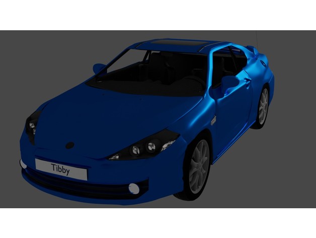 modelo fecho eclair pasta Hyundai tiburon cupê 2007 2009 detalhado boné bolsa 3D print model - Mito3D