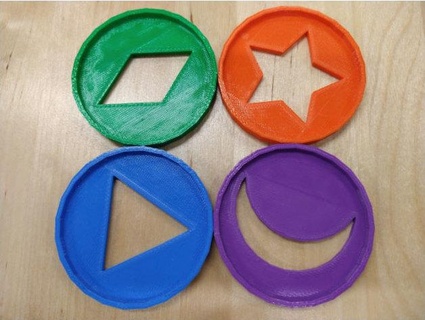 play coins shape holes diamond star triangle crescent & heart alm135 3d print model - Mito3D