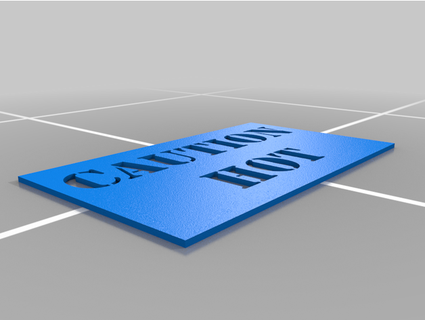 caution hot warning stencil label jthut13 3d print model - Mito3D