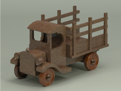 caminhão madeira vintage brinquedo dape 3d print model - Mito3D