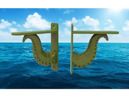 octopus tentacle shelf bracket - steampunk bigmrtong 3d print model - Mito3D