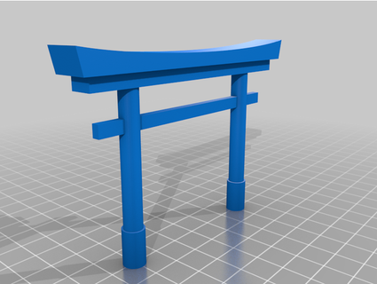 torii portão menino monge 3d print model - Mito3D