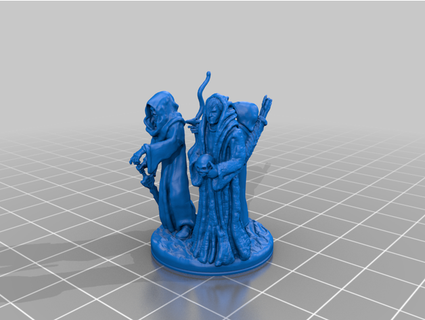human necromancer two skeletons seers hut 3d print model - Mito3D