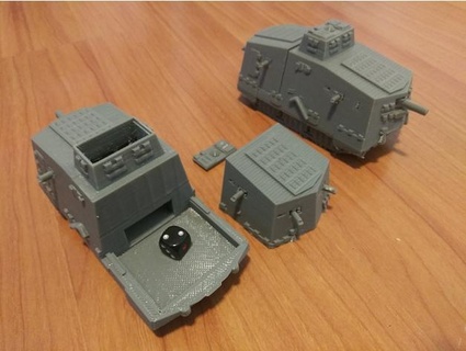 a7v tank dice tower heref 3d print model - Mito3D