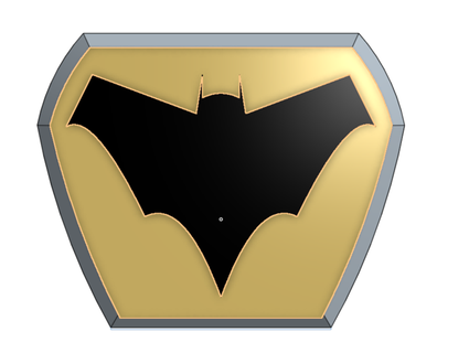 batman tierra vol2 inspirado cofre emblema delgado 3d print model - Mito3D