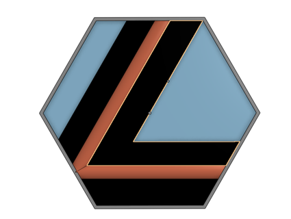 Lex luthor injusticia insurrección krypto inspirado cofre emblema delgado 3d print model - Mito3D