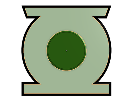 John Stewart Ungerechtigkeit 2 inspiriert Grün Laterne Truhe Emblem schlanker 3d print model - Mito3D