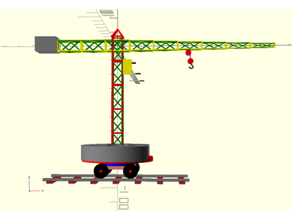 Spielzeuge Jungs Konstruktion Turm crane openscad csv stollen 3d print model - Mito3D