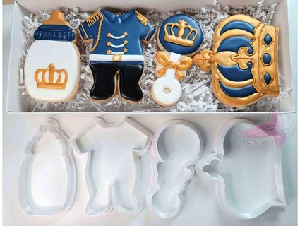 royal prince baby shower cookie cutter set sophiathehobbit 3d print model - Mito3D