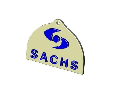 sachs logotipo chaveiro condado 3d print model - Mito3D