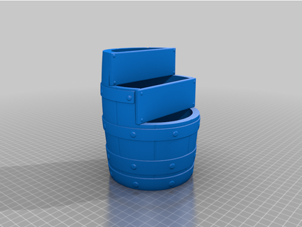 3 tier wooden barrel planter spacelord87 3d print model - Mito3D
