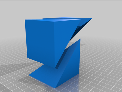 cube divisé 3 égal pièces pyramides monstreéquipé 3d print model - Mito3D