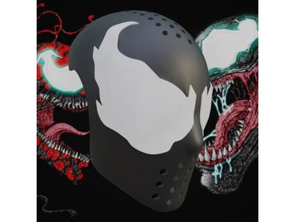 venom inspired face shell budwin 3d print model - Mito3D