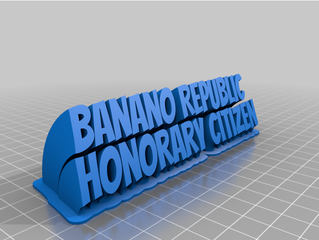 banana república honorário cidadão distintivo vinickgold 3D print model - Mito3D