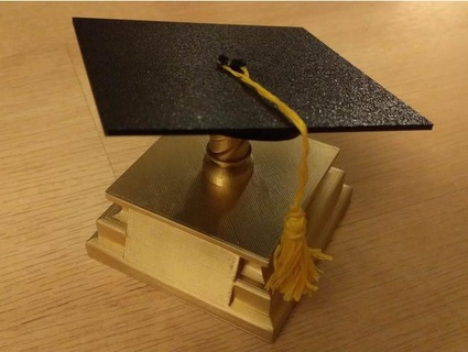graduation trophy domstoppable 3d print model - Mito3D
