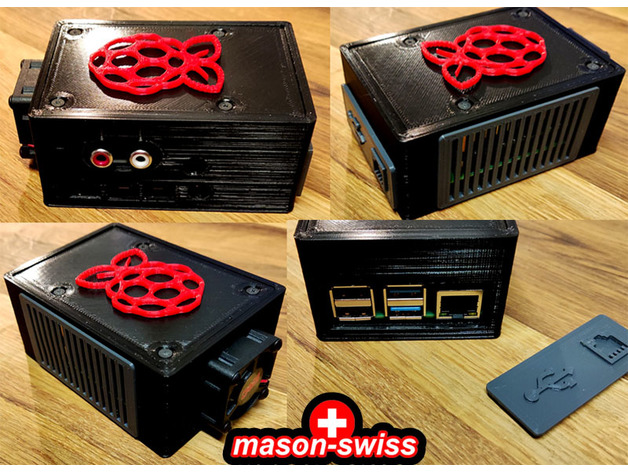 raspberry pi 4 iqaudio dac+ case mason swiss 3D print model - Mito3D