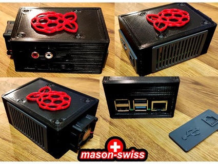 raspberry pi 4 iqaudio dac+ case mason swiss 3d print model - Mito3D