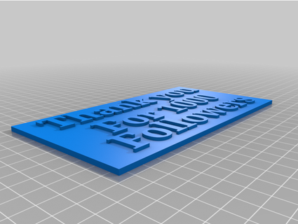 1000 followers plaque ballski3d 3d print model - Mito3D