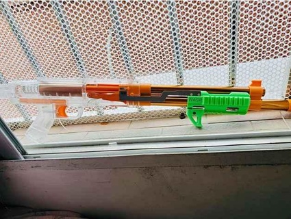 nerf colonnello vespa lucciola fucile caccia picatinny rotaia pompa presa dsfrick 3d print model - Mito3D