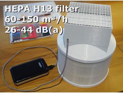 özelleştirilebilir dairesel seyyar hepa oda hava filtre ritterbusch 3d print model - Mito3D