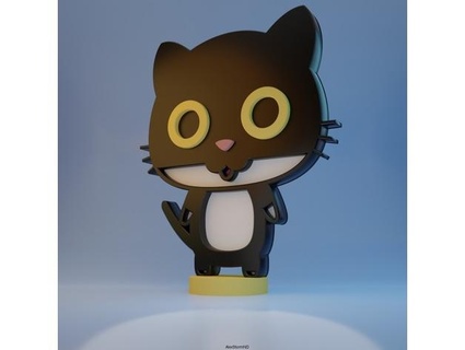 piatto nero gatto alexstormnd 3d print model - Mito3D
