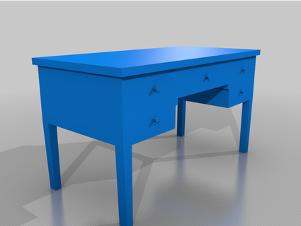 teak desk milangajic 3d print model - Mito3D