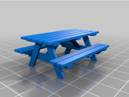 picnic table 32mm scatter terrain fixed darkwarlock664 3d print model - Mito3D