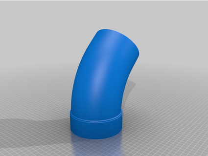 45 degree elbow- 4 3 diameter ac mobile tube jaimefriasjr 3d print model - Mito3D