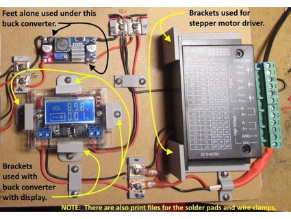 tb6600 stepper motor driver & buck converter mounting brackets sumner 3d print model - Mito3D