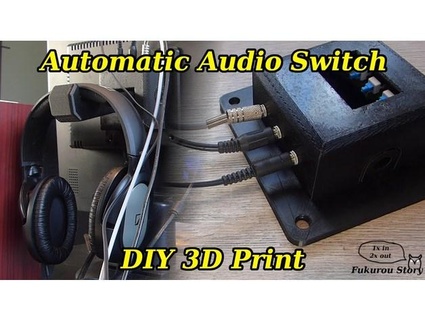 Kopfhörer Stand automatisch Audio Switcher fukurou story 3d print model - Mito3D