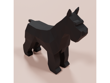 low poly schnauzer dog pablogon90 3d print model - Mito3D